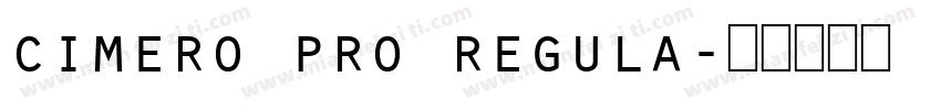 cimero pro regula字体转换